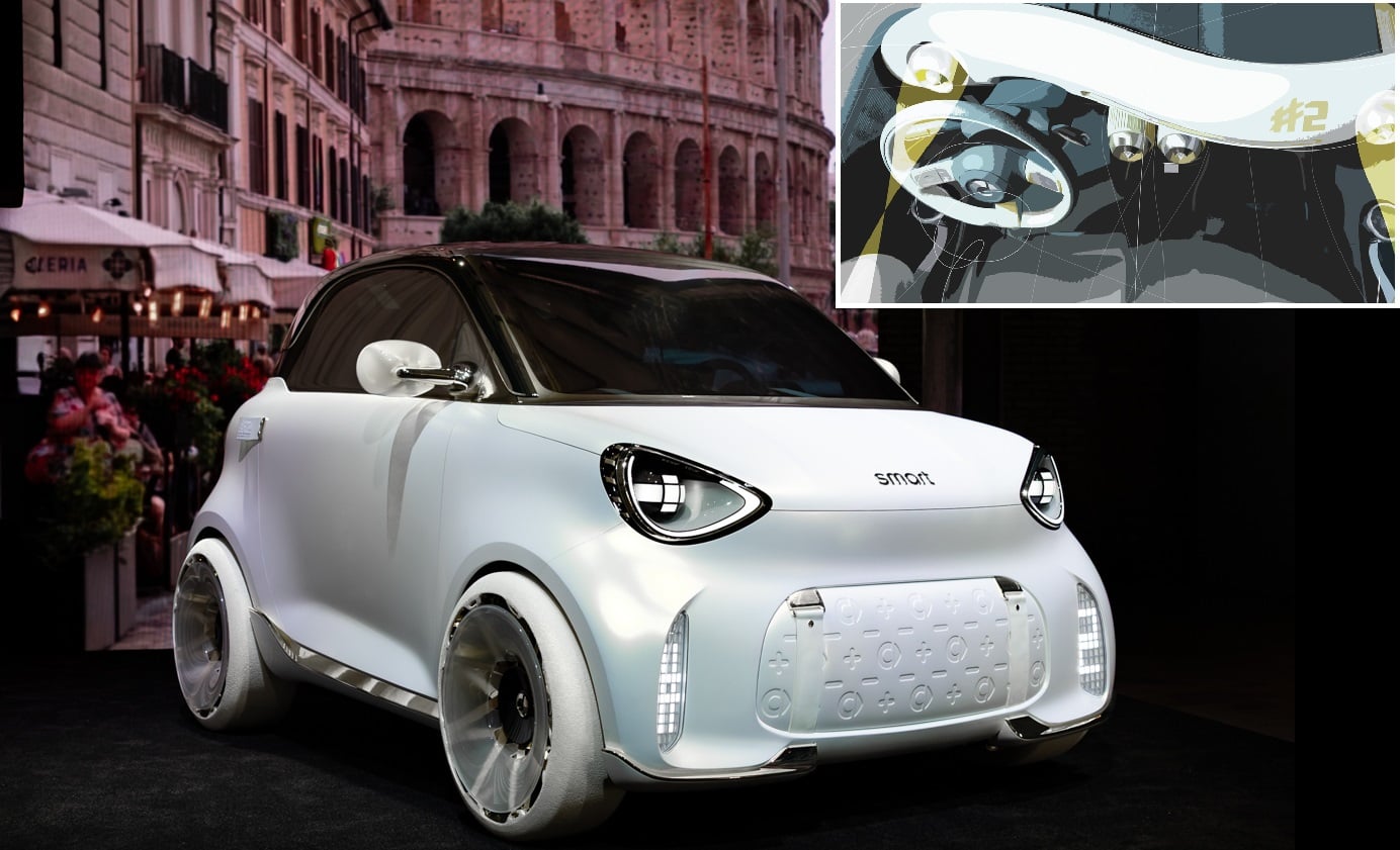 Smart #2 Concept: 300 km zasięgu WLTP, 35,7 kWh baterii i odsłonięte podwozie