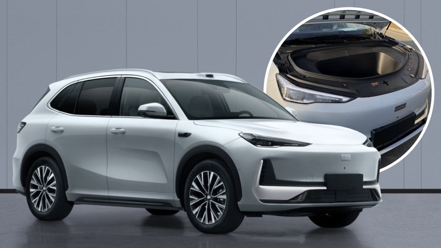 Nowy Geely EX5 ujawnia ogromny przedni bagażnik. 245 kW (329 KM), LiDAR i premiera 21 września w Chinach